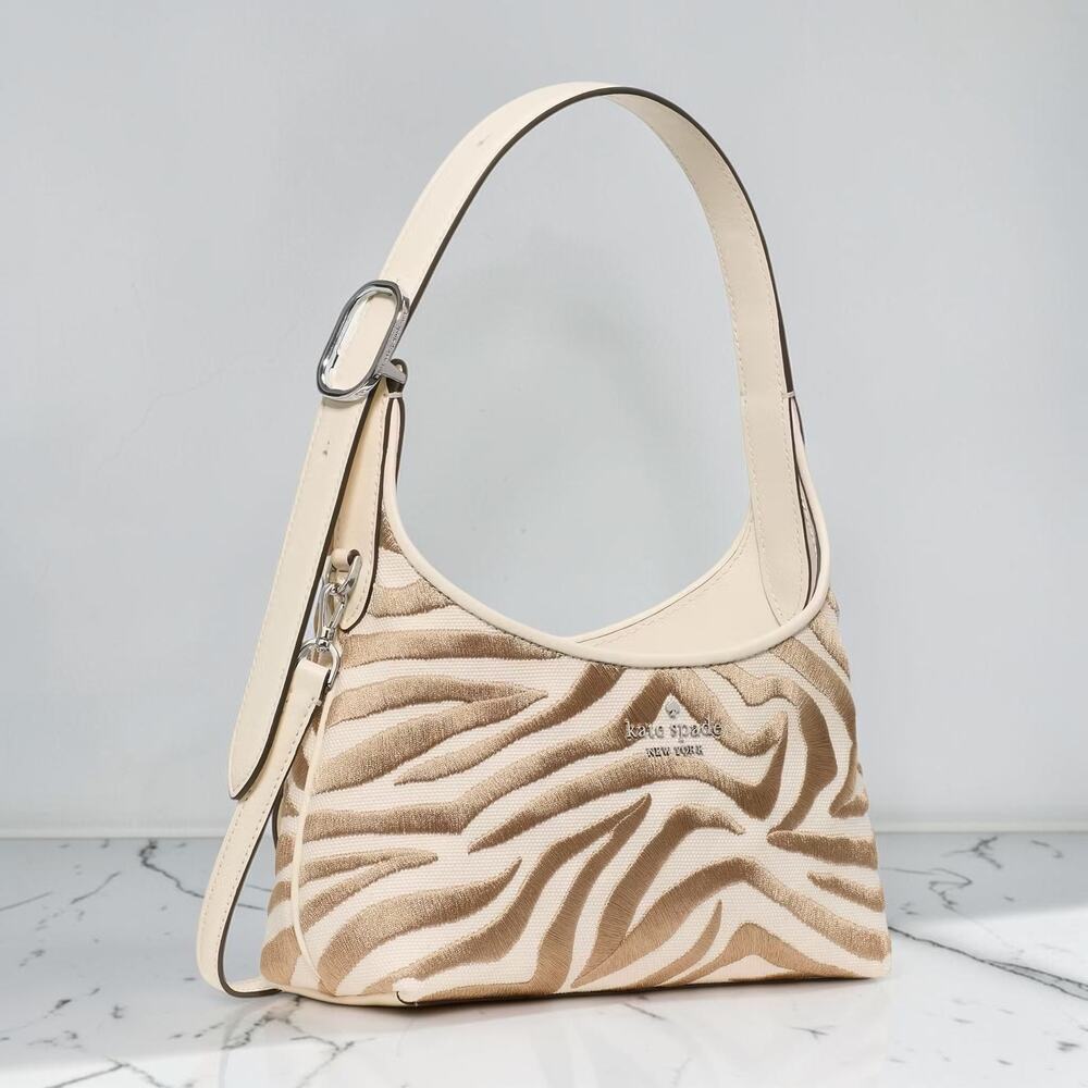 NWT Kate Spade 454 Zebra Print Mini Crossbody Bag Neutral Multi KN589 - Picture 3 of 6
